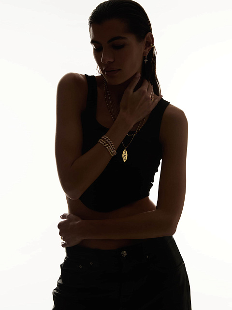 Браслет в виде цепи из розового золота с бриллиантами, 3 Браслет в виде цепи из розового золота с бриллиантами, 3