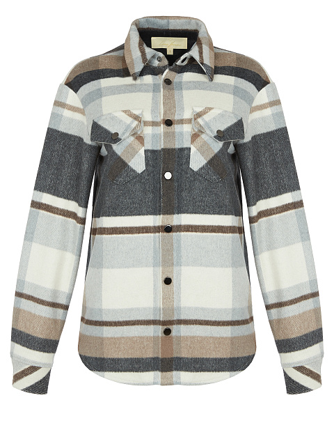 Серая рубашка из плотной шерсти в клетку, 1 Серая рубашка из плотной шерсти в клетку, 1