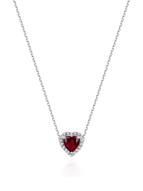 Колье с кулоном в форме сердца из белого золота с рубином и бриллиантами, 1