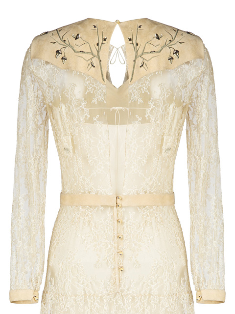 Двухслойное кружевное платье-миди молочного цвета, 3 Двухслойное кружевное платье-миди молочного цвета, 3