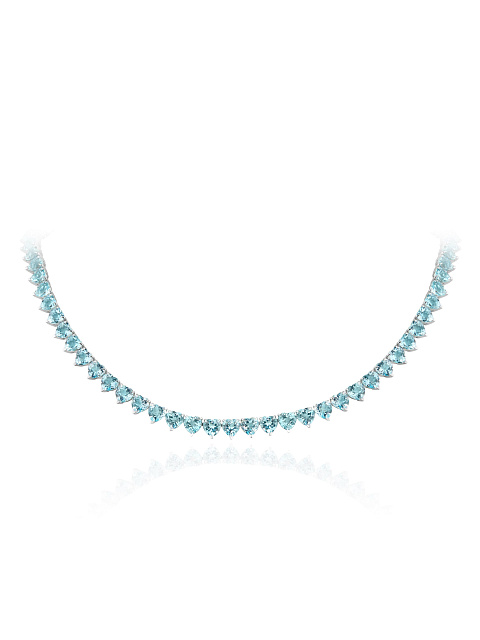 Колье из белого золота с топазами Sky в огранке «сердце», 1 Колье из белого золота с топазами Sky в огранке «сердце», 1