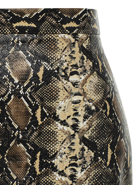 Бежевая юбка-миди из эко-кожи со змеиным принтом, 4 Бежевая юбка-миди из эко-кожи со змеиным принтом, 4