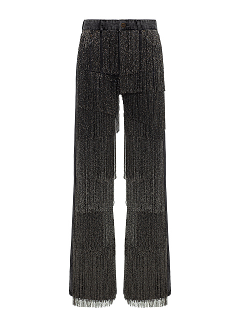 Джинсы с бахромой из бисера, 1