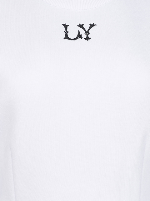 Белый свитшот с баской и молнией на спине, 3