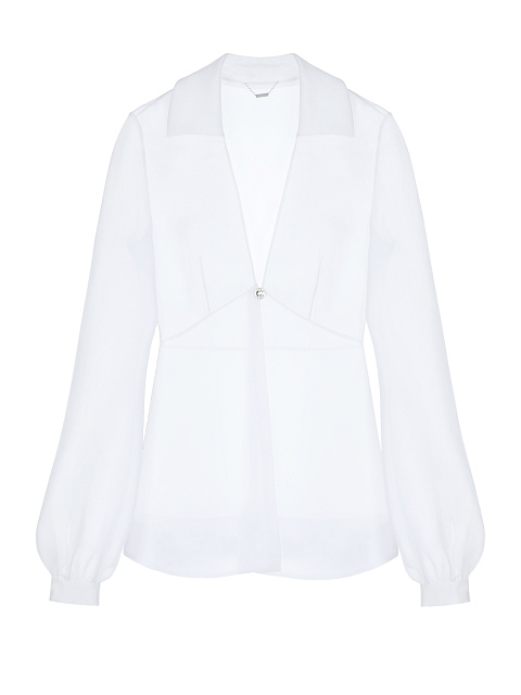 Белая полупрозрачная блузка из шелка, 1 Белая полупрозрачная блузка из шелка, 1