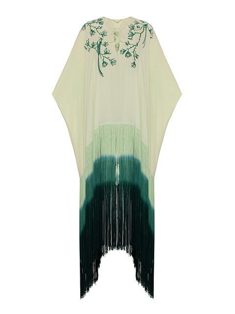 Светло-зеленая туника с вышивкой и бахромой, 2