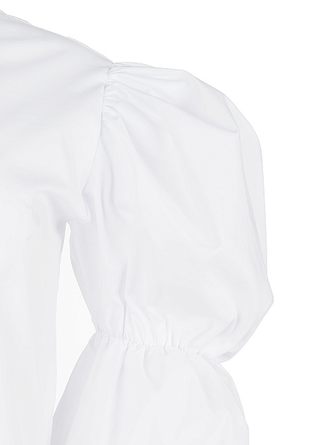 Белая хлопковая блузка с тремя буфами, 3 Белая хлопковая блузка с тремя буфами, 3