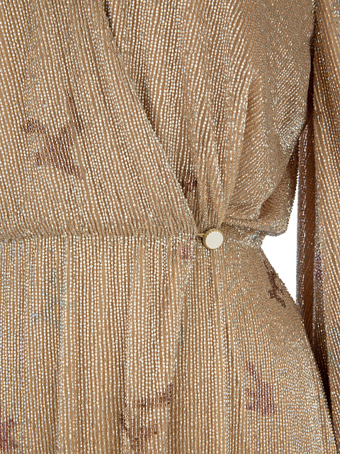 Бежевое платье-миди из бисера и перьев, 3 Бежевое платье-миди из бисера и перьев, 3