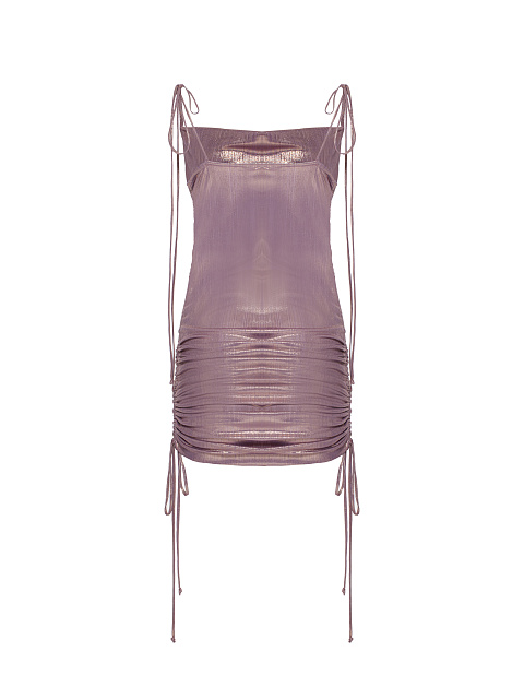 Розовое платье-трансформер из трикотажа с металлическим блеском, 2