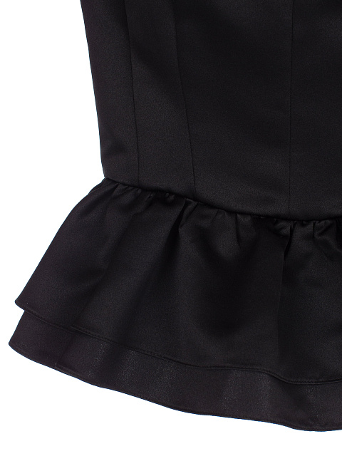 Черный атласный топ с баской, 4