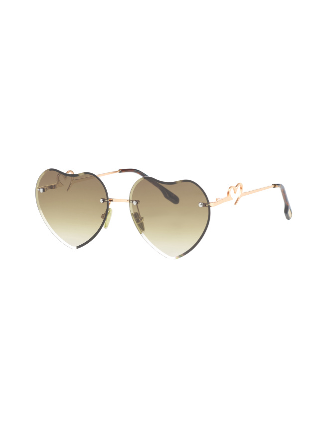 Солнцезащитные очки с градиентными линзами цвета хаки в форме сердец, 1