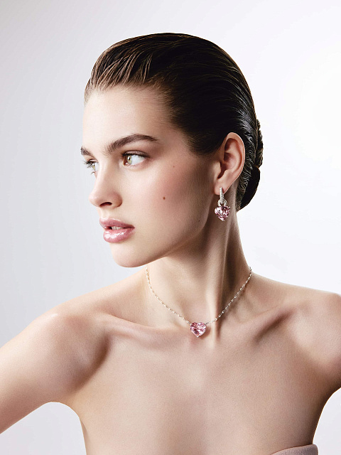 Колье белого золота с морганитом и бриллиантами, 3