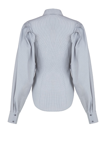 Серая хлопковая рубашка в клетку, 2