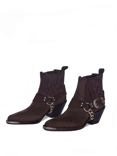 Темно-коричневые замшевые казаки, 1