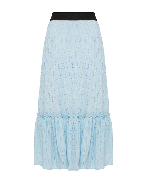Голубая юбка-миди из хлопкового кружева, 3