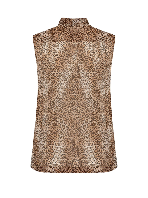 Бежевая блузка из шифона с леопардовым принтом, 2 Бежевая блузка из шифона с леопардовым принтом, 2