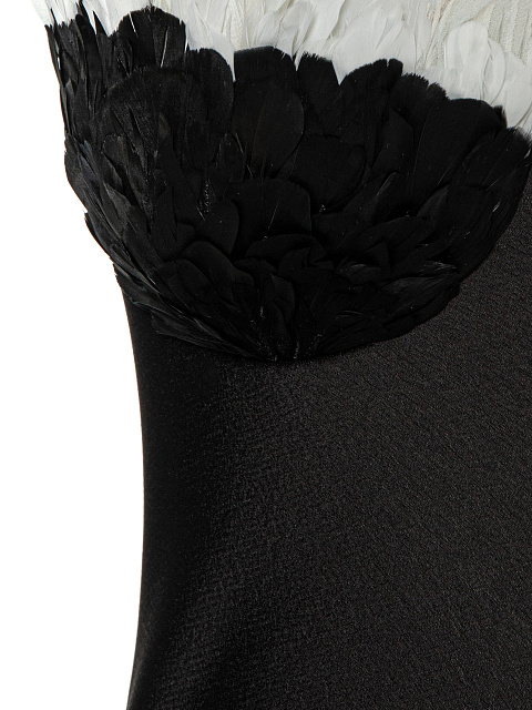 Черное платье-макси с перьями, 3 Черное платье-макси с перьями, 3