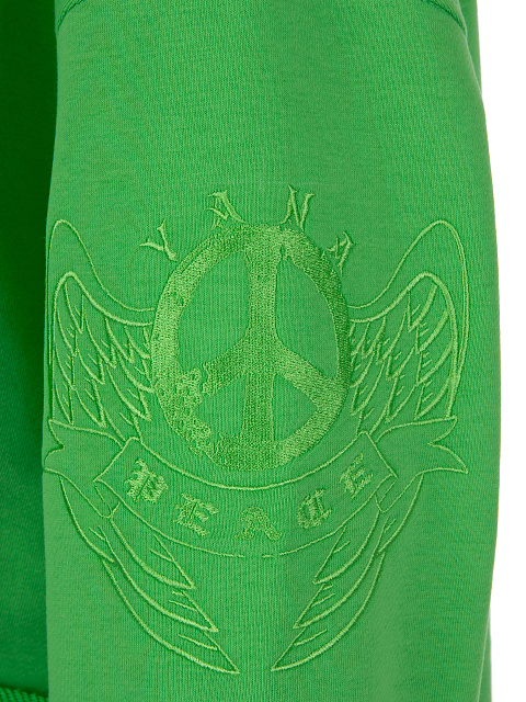 Зеленый трикотажный костюм с укороченной толстовкой, 4