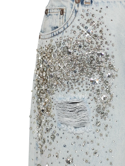 Расклешенные голубые джинсы со стразами, 3 Расклешенные голубые джинсы со стразами, 3