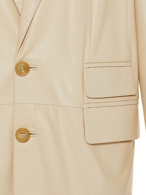 Светло-бежевый кожаный жакет, 3