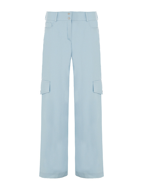 Голубой хлопковый костюм с принтом на спине, 3