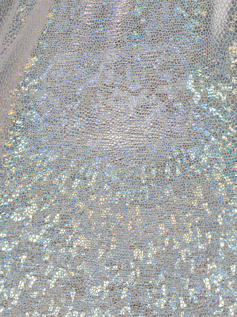 Серебристое голографическое платье-мини, 3