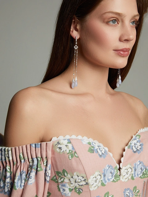 Розовое платье-мини из хлопка с цветочным принтом и открытыми плечами, 7 Розовое платье-мини из хлопка с цветочным принтом и открытыми плечами, 7