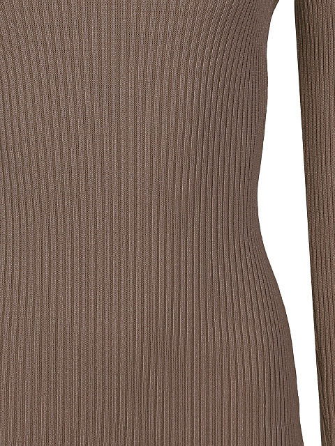 Коричневое трикотажное платье-мини, 3