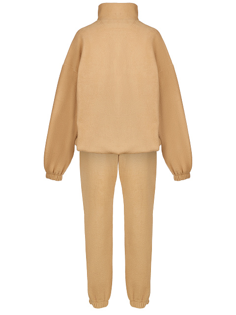 Бежевый мужской флисовый спортивный костюм с вышивкой, 2 Бежевый мужской флисовый спортивный костюм с вышивкой, 2