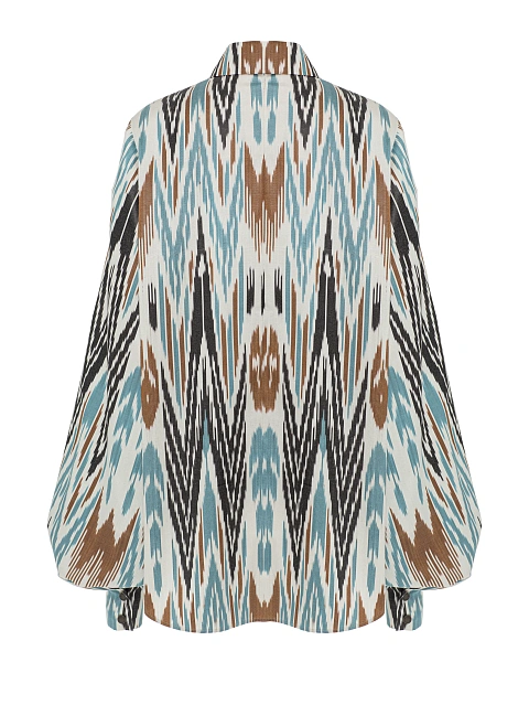 Блузка с объемными рукавами и принтом, 2
