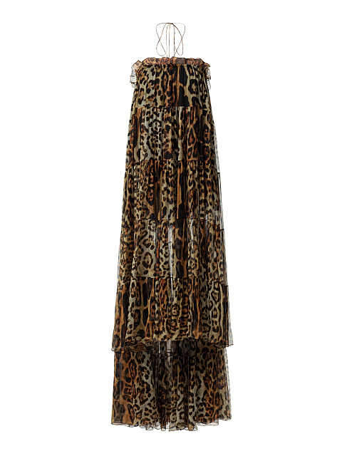 Платье-макси с леопардовым принтом, 1