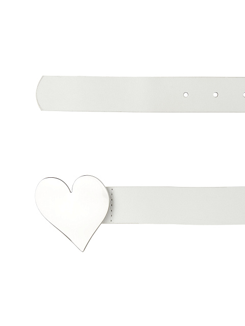 Белый ремень из эко-кожи с пряжкой в виде сердца, 2
