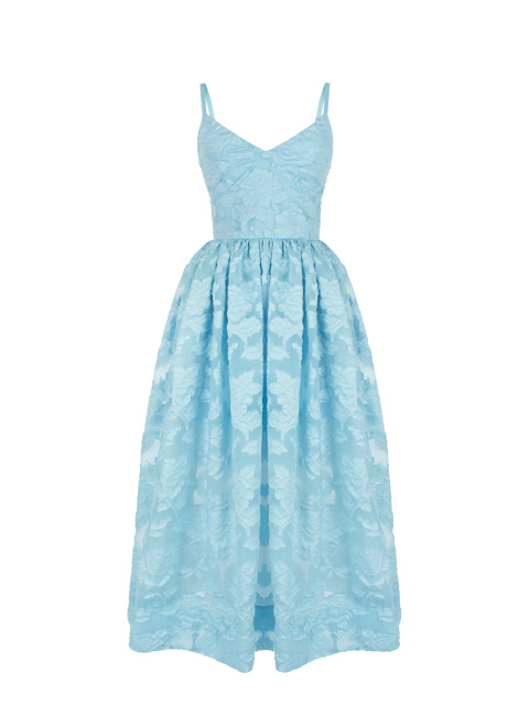 Голубое платье-миди из органзы, 1