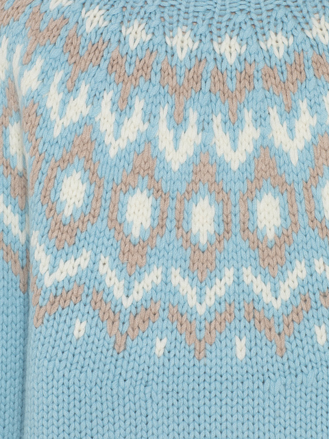 Голубой вязаный свитер из кашемира с узором, 3 Голубой вязаный свитер из кашемира с узором, 3