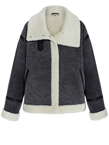 Куртка из вареного денима с мехом, 1