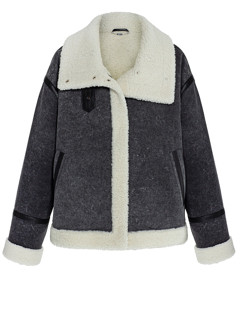 Куртка из вареного денима с мехом, 1