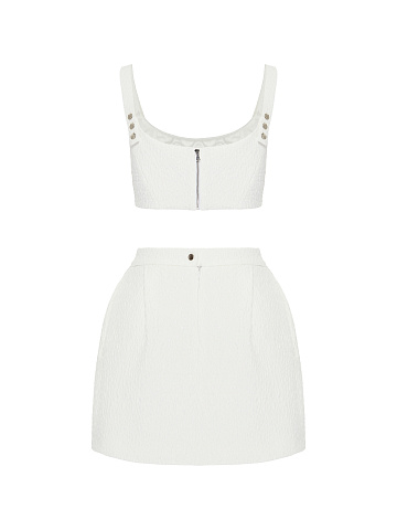 Белый комплект из фактурного жаккарда, 2