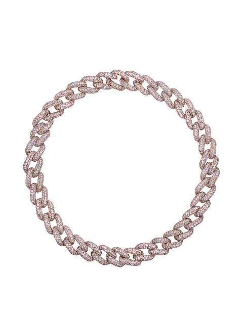 Колье из розового золота с бриллиантами и съемным кулоном-кистью, 3