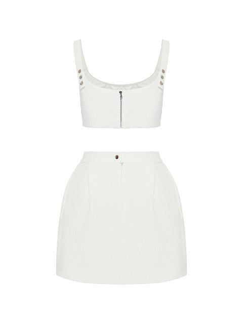 Белый комплект из фактурного жаккарда, 2