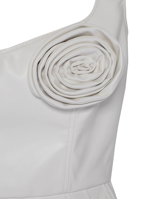 Белое платье-мини из эко-кожи, 3