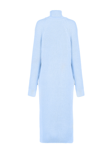 Голубое платье-миди крупной вязки, 2 Голубое платье-миди крупной вязки, 2