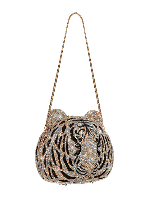 Клатч «Тигр» в золотистых стразах, 2