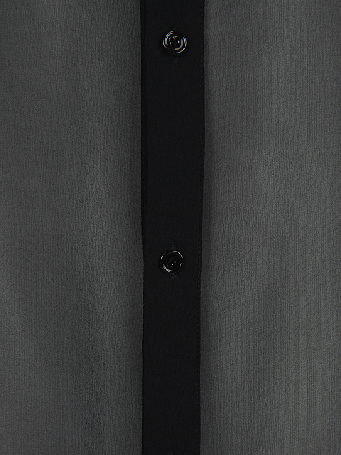 Черное прозрачное платье-рубашка из шелка, 3