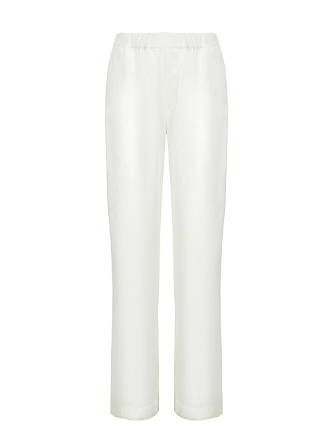 Белый атласный костюм из бомбера и брюк, 3