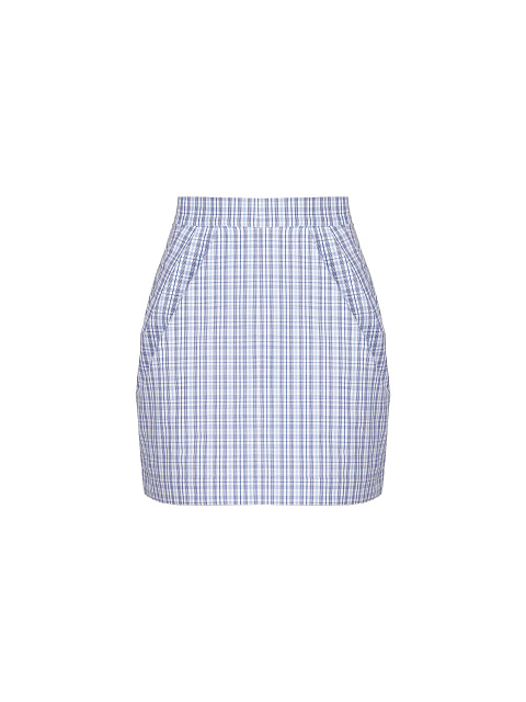 Сине-голубой хлопковый комплект в клетку, 3 Сине-голубой хлопковый комплект в клетку, 3