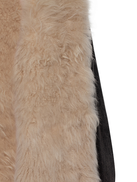 Темно-серая куртка из денима с подкладом из меха кашмирской козы, 5