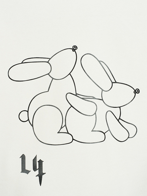 Белое худи с черным принтом на спине, 5