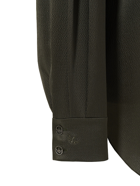 Темно-зеленая рубашка из шелка, 4