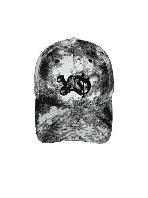 Черно-белая tie-dye кепка с черной вышивкой, 2