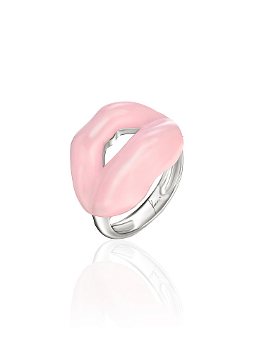 Кольцо в виде губ с эмалью Sakura Color, 1 Кольцо в виде губ с эмалью Sakura Color, 1